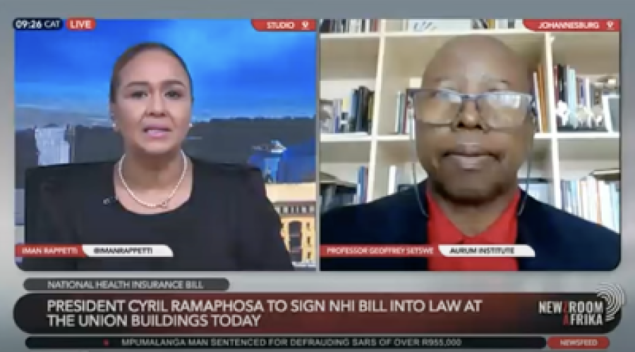Prof Setswe discusses NHI Bill